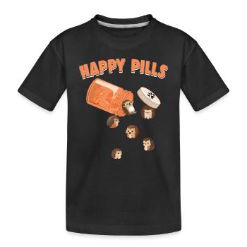 Pilules heureuses Hedghog Drôle de hérissons fantaisistes Amour - T-shirt bio Premium Enfant - noir - Devant