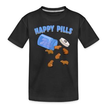 Pilules heureuses Capibara Drôle Capybaras Amant Humour - T-shirt bio Premium Enfant - noir - Devant