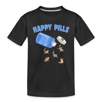 Happy Pills Zucker Bären Lustige Zucker Gleiter Liebhaber - Kinder Premium Bio T-Shirt - Schwarz - Vorne