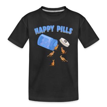 Happy Pills Wallabies Drôle Wallaby Amoureux Humour - T-shirt bio Premium Enfant - noir - Devant
