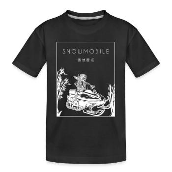 Motoneige chinoise Hanzi Conducteur de motoneige - T-shirt bio Premium Enfant - noir - Devant