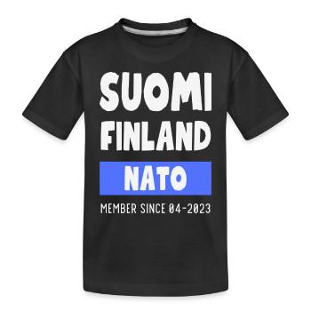 Finland Finland NATO - Member 04-2023 - Kids' Premium Organic T-Shirt - black - Front