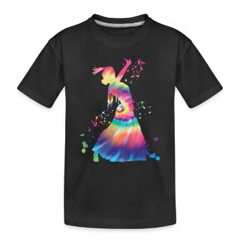 Femme flamenco avec robe flamenco - T-shirt bio Premium Enfant - noir - Devant