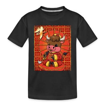 Year of the Ox Lunar New Year Chinese - Kids' Premium Organic T-Shirt - black - Front