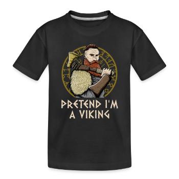 Pretend Im A Odin Funny Norse Humor Valhalla - Kinder Premium Bio T-Shirt - Schwarz - Vorne