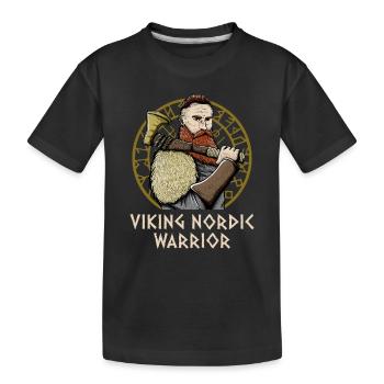 Mythology Nordic Warrior Norwegian Funny Norway - Kinder Premium Bio T-Shirt - Schwarz - Vorne