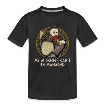 Mon méfait ne peut pas être géré Mythologie drôle de norrois - T-shirt bio Premium Enfant - noir - Devant