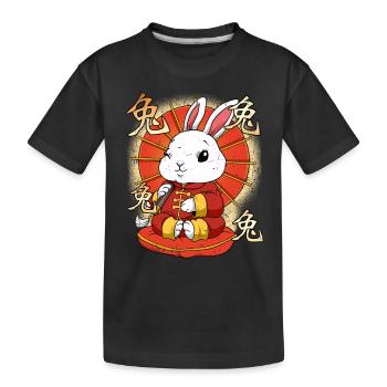 Jahr Des Hasens Mondneujahrsfest Chinesisches - Kinder Premium Bio T-Shirt - Schwarz - Vorne