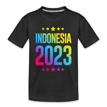 Indonésie 2023 - T-shirt bio Premium Enfant - noir - Devant