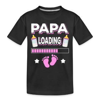Papa Loading Father Fathers Father's Day - Kids' Premium Organic T-Shirt - black - Front