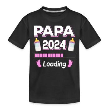 Papa Loading 2024 Father Fathers Father's Day - Kids' Premium Organic T-Shirt - black - Front