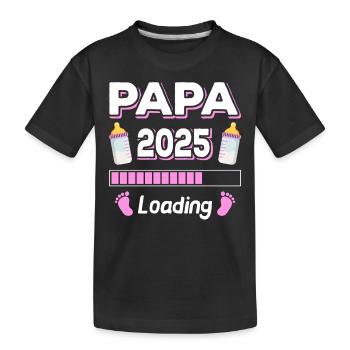 Papa Loading 2025 Father Fathers Father's Day - Kids' Premium Organic T-Shirt - black - Front