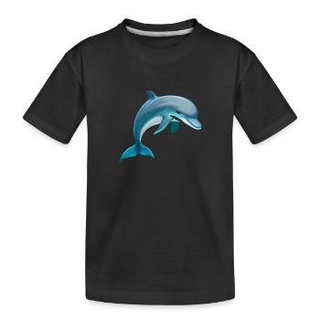 Delfin - Kinder Premium Bio T-Shirt - Schwarz - Vorne