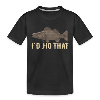 Pêcheur au doré jaune - T-shirt bio Premium Enfant - noir - Devant