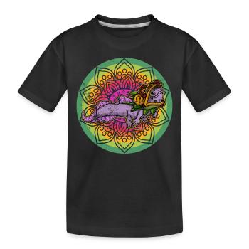 Quetzalcoatl Axolotl Mexiko Azteken Gottheit - Kinder Premium Bio T-Shirt - Schwarz - Vorne