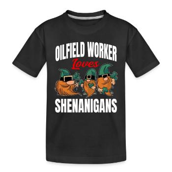 Lustiger Ölfeldarbeiter St. Patricks Tag - Kinder Premium Bio T-Shirt - Schwarz - Vorne