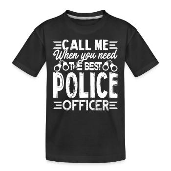 Police Officer Best Police Officer - Kids' Premium Organic T-Shirt - black - Front