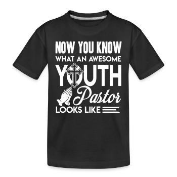 Pastor Awesome Pastor Looks Like - Kids' Premium Organic T-Shirt - black - Front