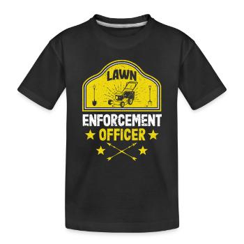 Agent d’application de la pelouse Jardinage amusant - T-shirt bio Premium Enfant - noir - Devant