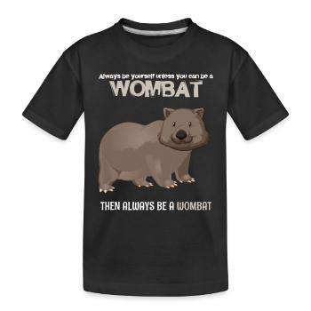 Wombat - Kinder Premium Bio T-Shirt - Schwarz - Vorne