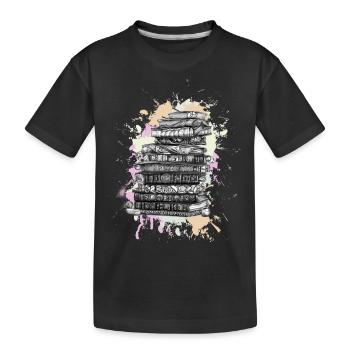 Lesen Bücher Buch - Kinder Premium Bio T-Shirt - Schwarz - Vorne