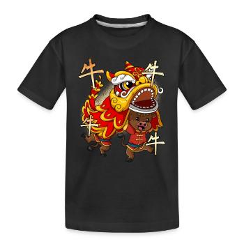 Year of the Ox Lunar New Year Chinese - Kids' Premium Organic T-Shirt - black - Front