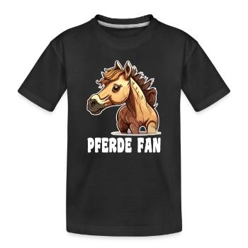 Pferd comic cartoon style - Kinder Premium Bio T-Shirt - Schwarz - Vorne