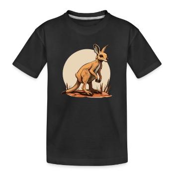 Känguru comic cartoon Style - Kinder Premium Bio T-Shirt - Schwarz - Vorne