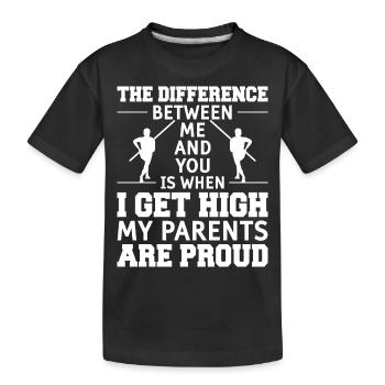 Saut à la perche Saut à la perche Athlétisme - T-shirt bio Premium Enfant - noir - Devant