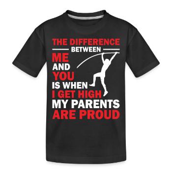 Saut à la perche Saut à la perche Athlétisme - T-shirt bio Premium Enfant - noir - Devant