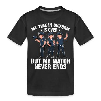 Mon temps en uniforme est terminé policier - T-shirt bio Premium Enfant - noir - Devant