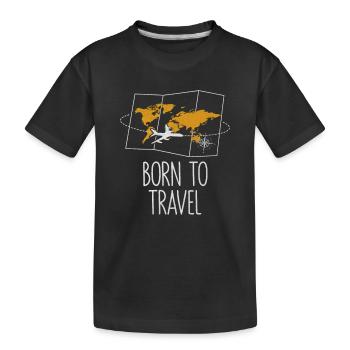 Né pour voyager touriste voyageur voyageur visiteur - T-shirt bio Premium Enfant - noir - Devant