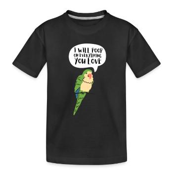 Blue Quaker Parrot Mom - Kinder Premium Bio T-Shirt - Schwarz - Vorne