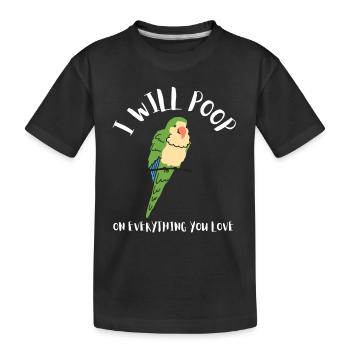 Blue Quaker Parrot Mom - Kinder Premium Bio T-Shirt - Schwarz - Vorne
