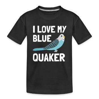 Blue Quaker Parrot Mom - Kinder Premium Bio T-Shirt - Schwarz - Vorne