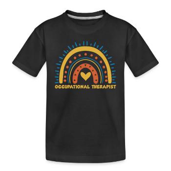 Occupational Therapist Rainbow Costume - Kids' Premium Organic T-Shirt - black - Front