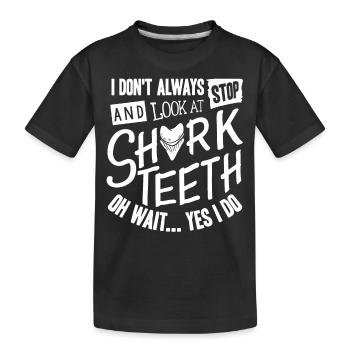 Haie, Haifischzählersammler - Kinder Premium Bio T-Shirt - Schwarz - Vorne