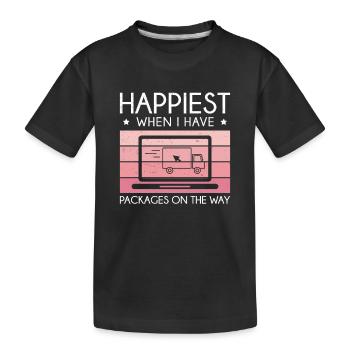 Cooler Online-Shopper, der am glücklichsten ist, - Kinder Premium Bio T-Shirt - Schwarz - Vorne