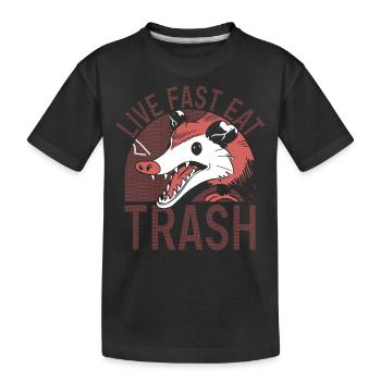 Opossum Trash Opossum Retro - Kids' Premium Organic T-Shirt - black - Front