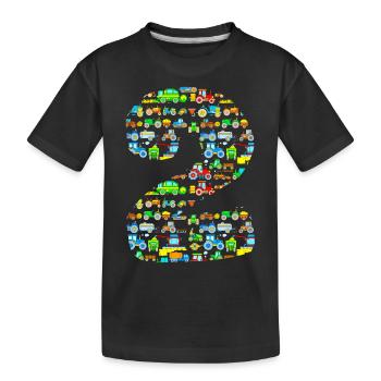Tractors Toddler Birthday 2 Years Tractor - Kids' Premium Organic T-Shirt - black - Front