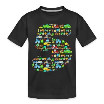 Tracteurs Enfants 5 ans Anniversaire - T-shirt bio Premium Enfant - noir - Devant