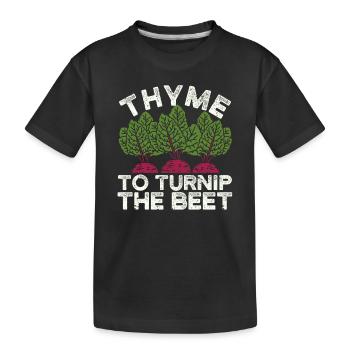 Thyme to the turnip The turnip funny Gardening - Kids' Premium Organic T-Shirt - black - Front
