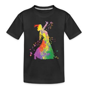Femme flamenco avec robe flamenco - T-shirt bio Premium Enfant - noir - Devant