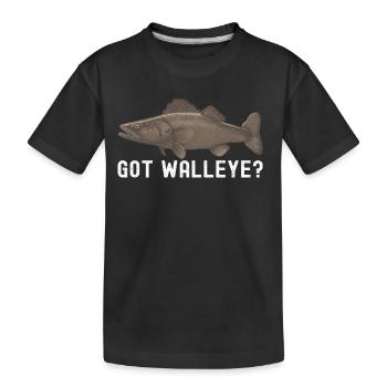 Walleye Fishing Anglers - Kids' Premium Organic T-Shirt - black - Front