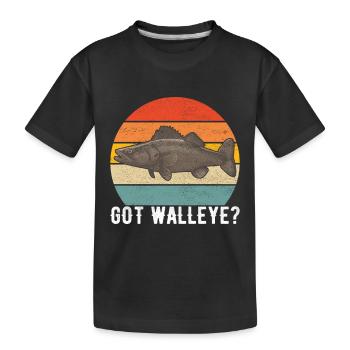 Walleye Fishing Anglers - Kids' Premium Organic T-Shirt - black - Front