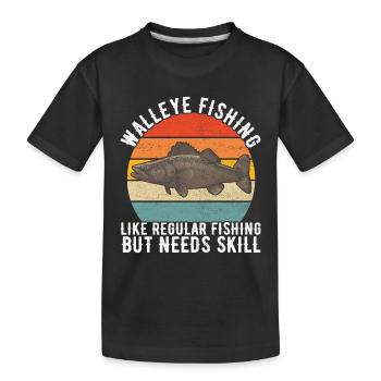Walleye Fishing Anglers - Kids' Premium Organic T-Shirt - black - Front