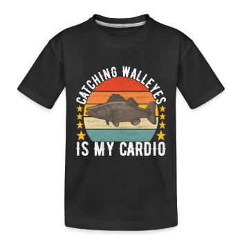 Walleye Fishing Anglers - Kids' Premium Organic T-Shirt - black - Front