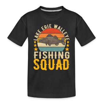 Walleye Fishing Anglers - Kids' Premium Organic T-Shirt - black - Front