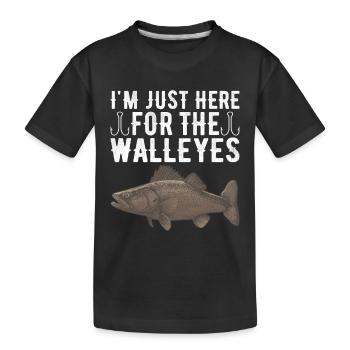 Walleye Fishing Anglers - Kids' Premium Organic T-Shirt - black - Front