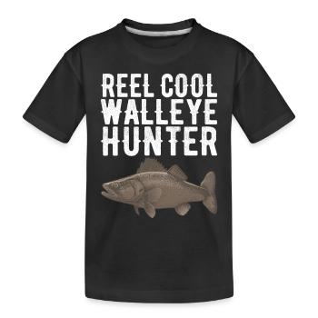 Walleye Fishing Anglers - Kids' Premium Organic T-Shirt - black - Front